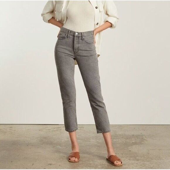 Everlane Denim - Everlane The 90s Cheeky Jean Womens 27 Crop Gray 100% Cotton Button Fly NWT‎